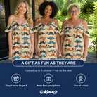 Friends in matching Women's Stache Celebration Custom Face Off-Shoulder Dress — a group gift photo