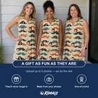Friends in matching Women's Stache Celebration Custom Face V-Neck Dress — a group gift photo