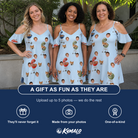Friends in matching Women's Pitmaster Swagger Custom Face Off-Shoulder Dress — a group gift photo