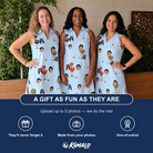 Friends in matching Women's Pitmaster Swagger Custom Face V-Neck Dress — a group gift photo