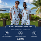 Friends in matching Men's Pitmaster Swagger Custom Face Shirt & Shorts Set — a group gift photo