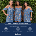 Friends in matching Women's Chrono Chaps Custom Face Off-Shoulder Dress — a group gift photo
