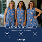 Friends in matching Women's Chrono Chaps Custom Face V-Neck Dress — a group gift photo
