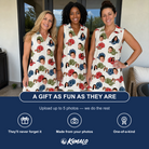 Friends in matching Women's Brim Bonds Custom Face V-Neck Dress — a group gift photo