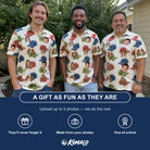 Friends in matching Men's Brim Bonds Custom Face Polo Shirt — a group gift photo