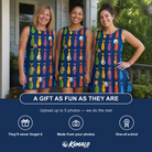 Friends in matching Women's Necktie Nostalgia Custom Face Tank Dress — a group gift photo