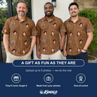 Friends in matching Men's Chord Kinship Custom Face Polo Shirt — a group gift photo