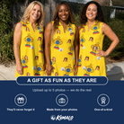 Friends in matching Women's Father’s Day Dynasty Custom Face V-Neck Dress — a group gift photo