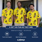 Friends in matching Men's Father’s Day Dynasty Custom Face Polo Shirt — a group gift photo