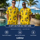 Friends in matching Men's Father’s Day Dynasty Custom Face Shirt & Shorts Set — a group gift photo