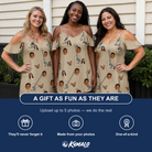 Friends in matching Women's Strum Supreme Custom Face Off-Shoulder Dress — a group gift photo