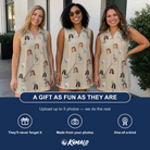 Friends in matching Women's Strum Supreme Custom Face V-Neck Dress — a group gift photo