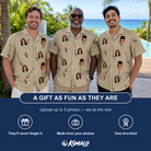 Friends in matching Men's Strum Supreme Custom Face Hawaiian Shirt — a group gift photo