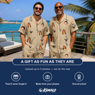 Friends in matching Men's Strum Supreme Custom Face Shirt & Shorts Set — a group gift photo