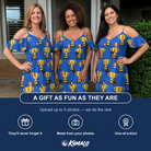 Friends in matching Women's Number One Custom Face Off-Shoulder Dress — a group gift photo
