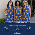 Friends in matching Women's Number One Custom Face V-Neck Dress — a group gift photo