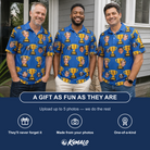 Friends in matching Men's Number One Custom Face Polo Shirt — a group gift photo