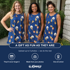 Friends in matching Women's Father Fretwork Custom Face Tank Dress — a group gift photo