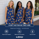 Friends in matching Women's Father Fretwork Custom Face V-Neck Dress — a group gift photo