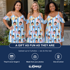 Friends in matching Women's Papa Polarizers Custom Face Off-Shoulder Dress — a group gift photo