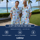 Friends in matching Men's Papa Polarizers Custom Face Shirt & Shorts Set — a group gift photo