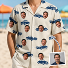 Man wearing Men's Piston Pride Custom Face Hawaiian Shirt — custom faces printed all-over