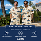 Friends in matching Men's Piston Pride Custom Face Shirt & Shorts Set — a group gift photo