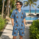 Real-life photo of someone wearing Men's Trophy Toppers Custom Face Shirt & Shorts Set — custom faces printed all-over