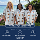 Friends in matching Women's Collar Confetti Custom Face Hawaiian Shirt — a group gift photo