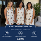 Friends in matching Women's Solar Sire Custom Face V-Neck Dress — a group gift photo