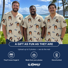 Friends in matching Men's Solar Sire Custom Face Hawaiian Shirt — a group gift photo
