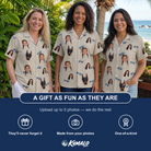 Friends in matching Women's Solar Sire Custom Face Hawaiian Shirt — a group gift photo