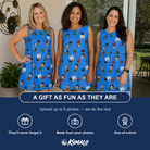 Friends in matching Women's Flame Fame Custom Face Tank Dress — a group gift photo