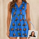 Woman wearing Women's Flame Fame Custom Face V-Neck Dress — custom faces printed all-over