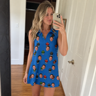 Real-life photo of someone wearing Women's Flame Fame Custom Face V-Neck Dress — custom faces printed all-over