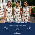 Friends in matching Women's Smoke Signals Custom Face V-Neck Dress — a group gift photo