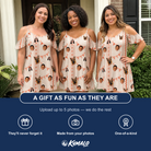Friends in matching Women's Grand Gathering Custom Face Off-Shoulder Dress — a group gift photo