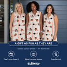 Friends in matching Women's Grand Gathering Custom Face V-Neck Dress — a group gift photo