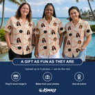 Friends in matching Women's Grand Gathering Custom Face Hawaiian Shirt — a group gift photo