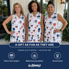 Friends in matching Women's Grate Expectations Custom Face V-Neck Dress — a group gift photo
