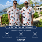 Friends in matching Men's Grate Expectations Custom Face Shirt & Shorts Set — a group gift photo