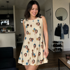 Real-life photo of someone wearing Women's Affection Aloft Custom Face Tank Dress — custom faces printed all-over