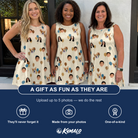 Friends in matching Women's Affection Aloft Custom Face Tank Dress — a group gift photo