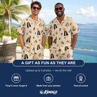 Friends in matching Men's Affection Aloft Custom Face Shirt & Shorts Set — a group gift photo