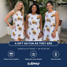 Friends in matching Women's Burger Banquet Custom Face Tank Dress — a group gift photo