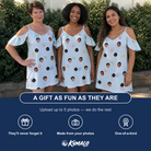 Friends in matching Women's Heart Hitch Custom Face Off-Shoulder Dress — a group gift photo