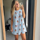 Real-life photo of someone wearing Women's Heart Hitch Custom Face Tank Dress — custom faces printed all-over