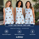 Friends in matching Women's Heart Hitch Custom Face Tank Dress — a group gift photo