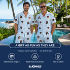 Friends in matching Men's Heart Hitch Custom Face Shirt & Shorts Set — a group gift photo