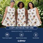 Friends in matching Women's Paired Piers Custom Face Tank Dress — a group gift photo